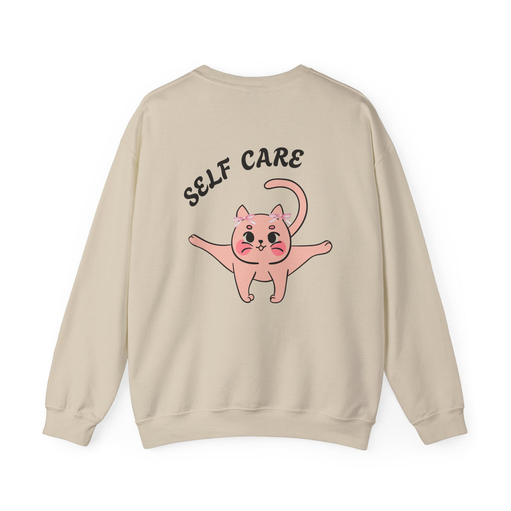 Self Care Cat Crewneck Sweatshirt