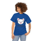 Cute Cat Meow Graphic Unisex Heavy Cotton Tee, Funny Cat T-Shirt, Perfect Gift for Cat Lovers, Birthday Gift, Pet Enthusiasts