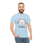 Cute Cat Meow Graphic Unisex Heavy Cotton Tee, Funny Cat T-Shirt, Perfect Gift for Cat Lovers, Birthday Gift, Pet Enthusiasts