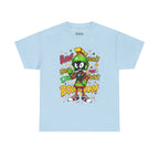 Men's Black Graphic T-Shirt with Colorful Marvin the Martian Cartoon Print