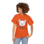 Cute Cat Meow Graphic Unisex Heavy Cotton Tee, Funny Cat T-Shirt, Perfect Gift for Cat Lovers, Birthday Gift, Pet Enthusiasts