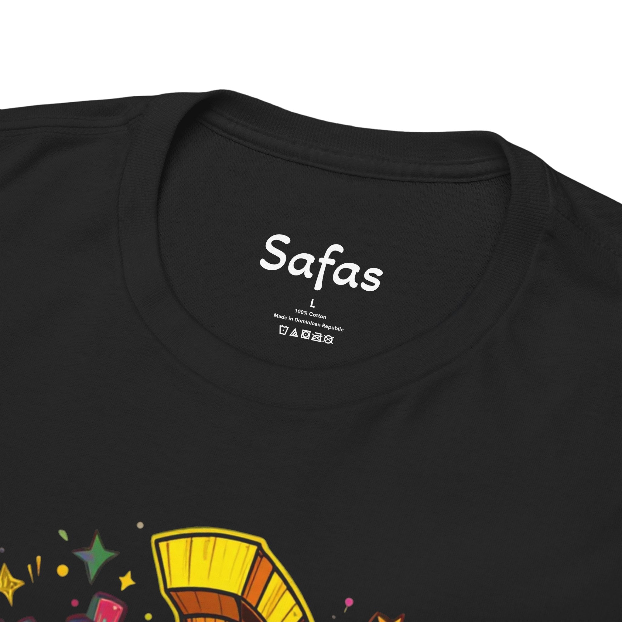 Men's Black Graphic T-Shirt with Colorful Marvin the Martian Cartoon Print