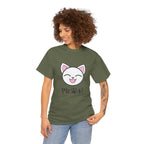 Cute Cat Meow Graphic Unisex Heavy Cotton Tee, Funny Cat T-Shirt, Perfect Gift for Cat Lovers, Birthday Gift, Pet Enthusiasts