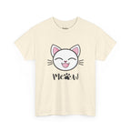 Cute Cat Meow Graphic Unisex Heavy Cotton Tee, Funny Cat T-Shirt, Perfect Gift for Cat Lovers, Birthday Gift, Pet Enthusiasts