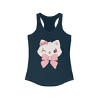 Cute Cat Bow Racerback Tank Top