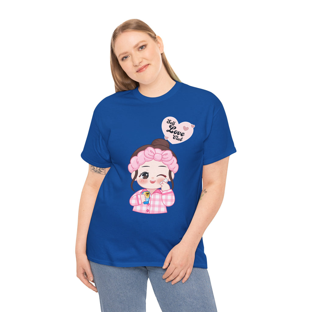 Person wearing a Royal t-shirt with a cartoon character and text on a white background