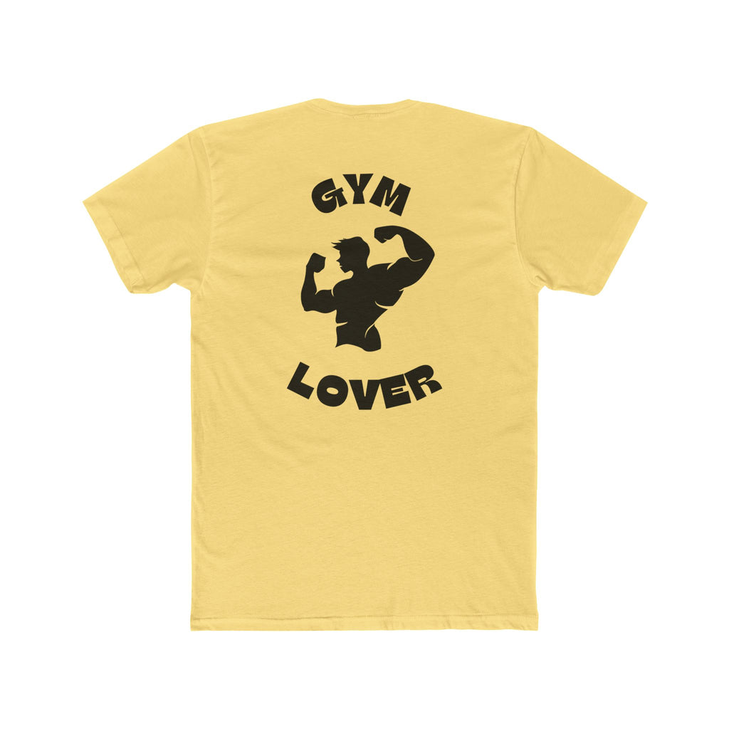 Solid Banana Cream t-shirt with 'Gym Lover' graphic on a white background