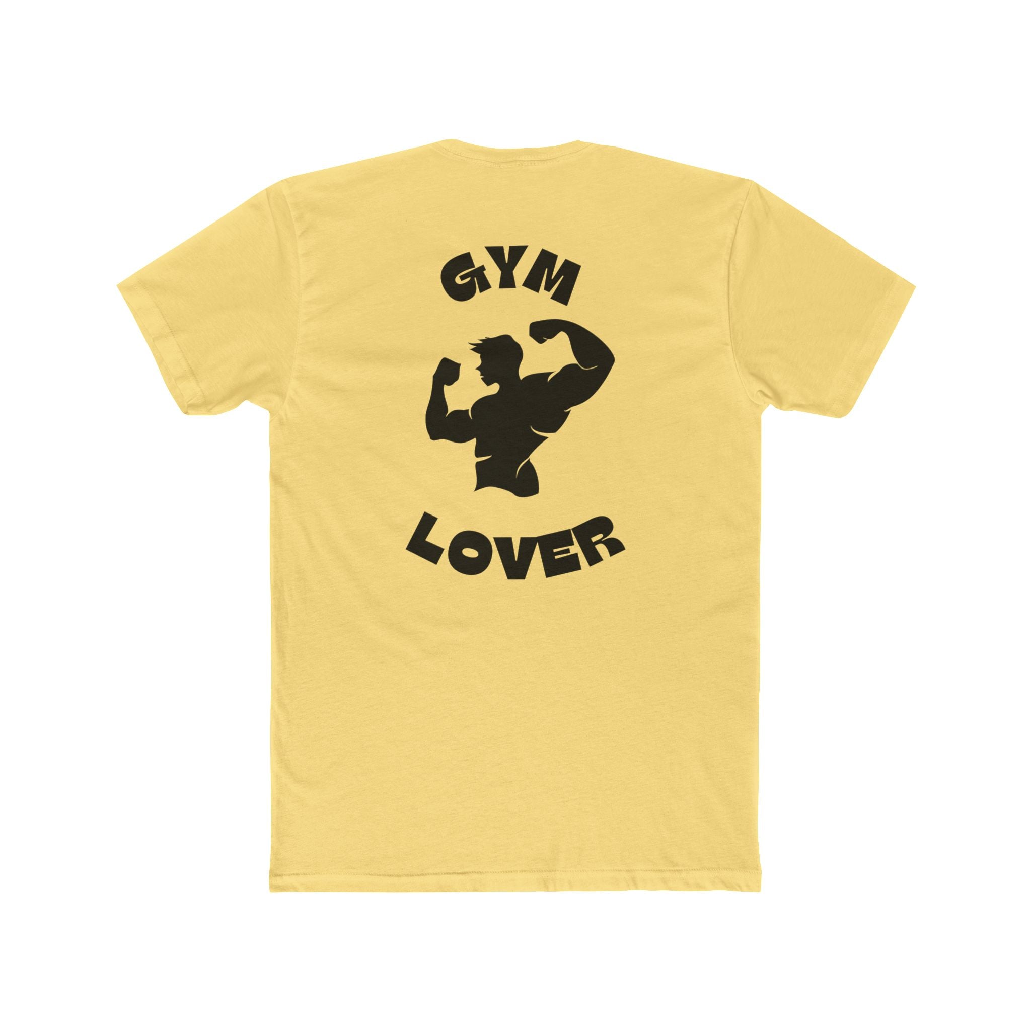 Solid Banana Cream t-shirt with 'Gym Lover' graphic on a white background
