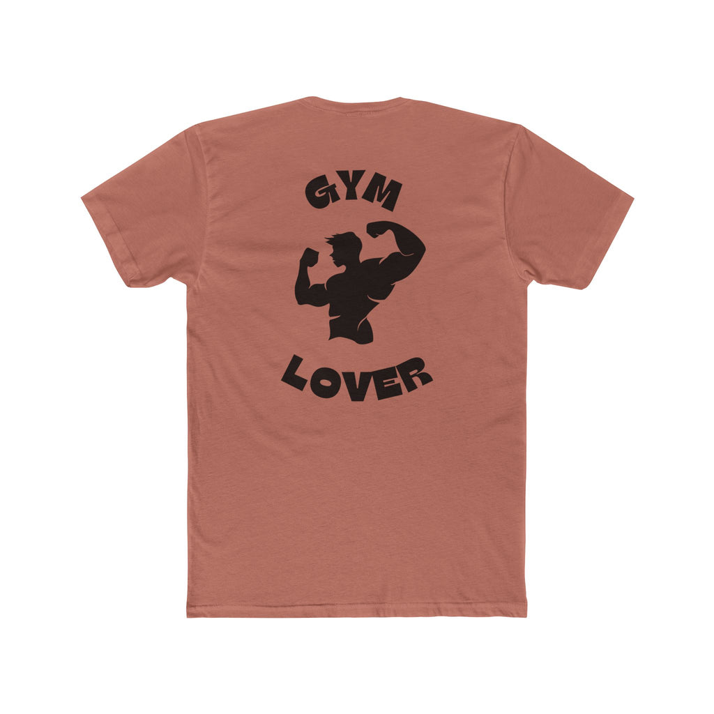 Solid Desert Pink t-shirt with 'Gym Lover' graphic on a white background