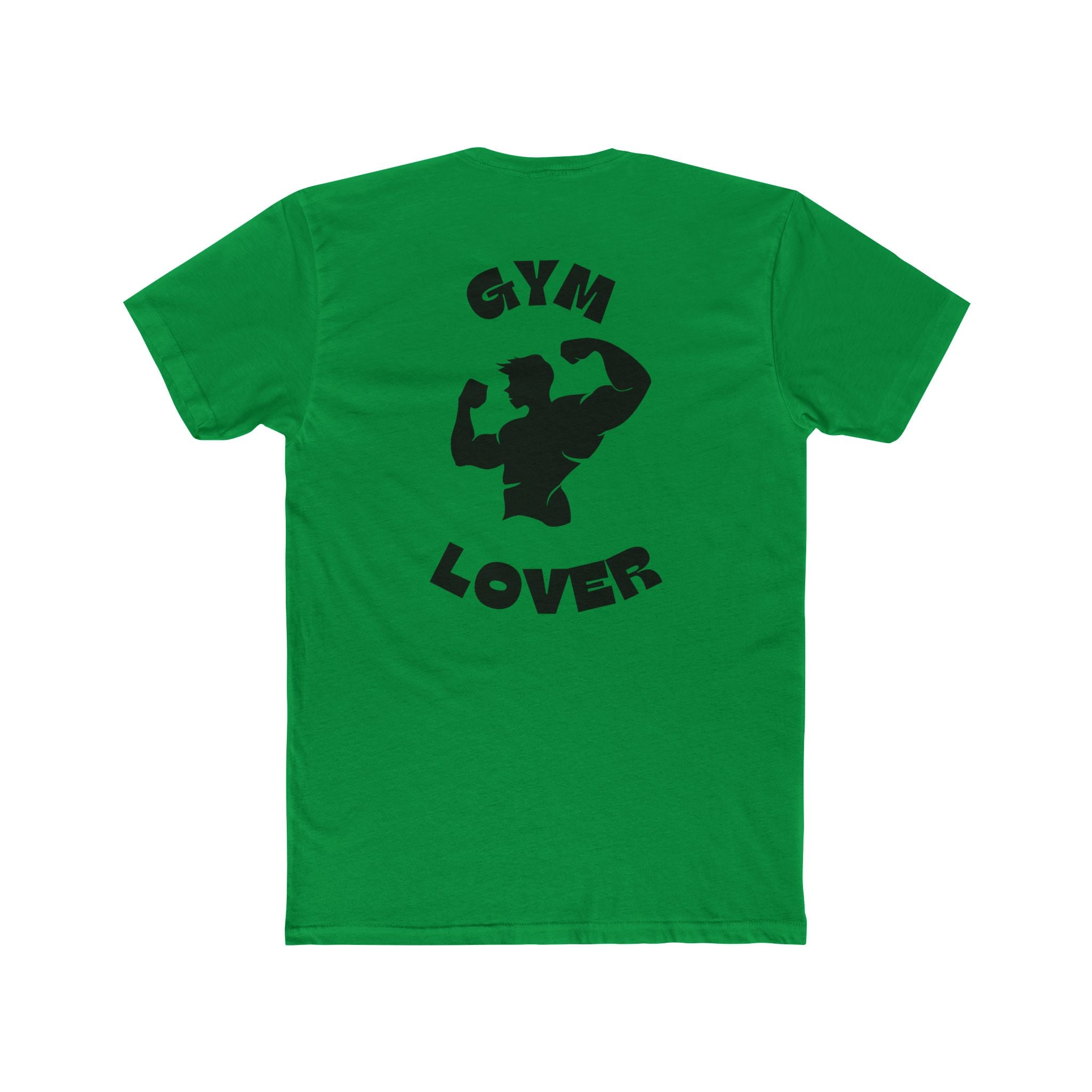 Solid Kelly Green t-shirt with 'Gym Lover' text and graphic on a white background