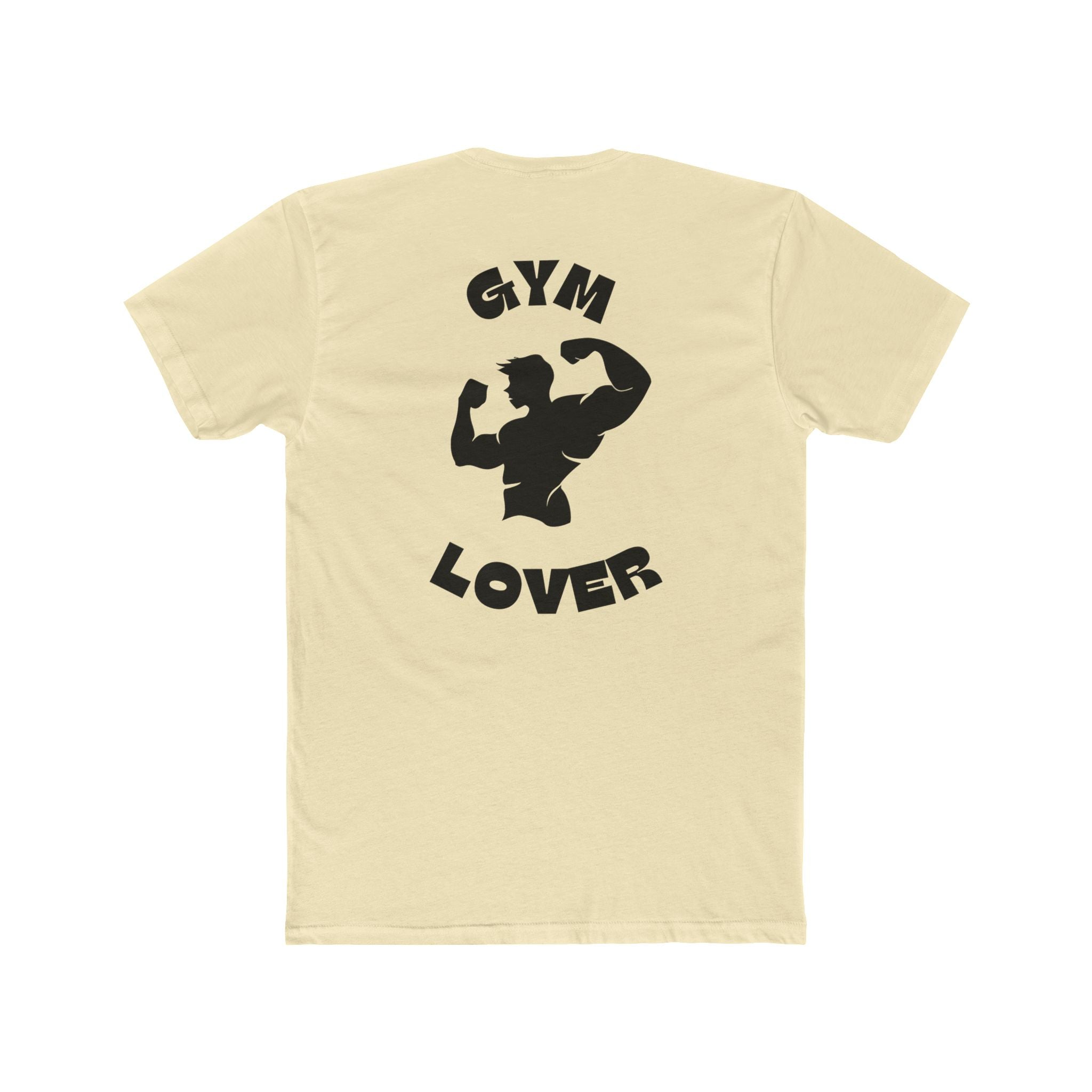 Solid Natural t-shirt with black graphic and text 'Gym Lover' on a white background