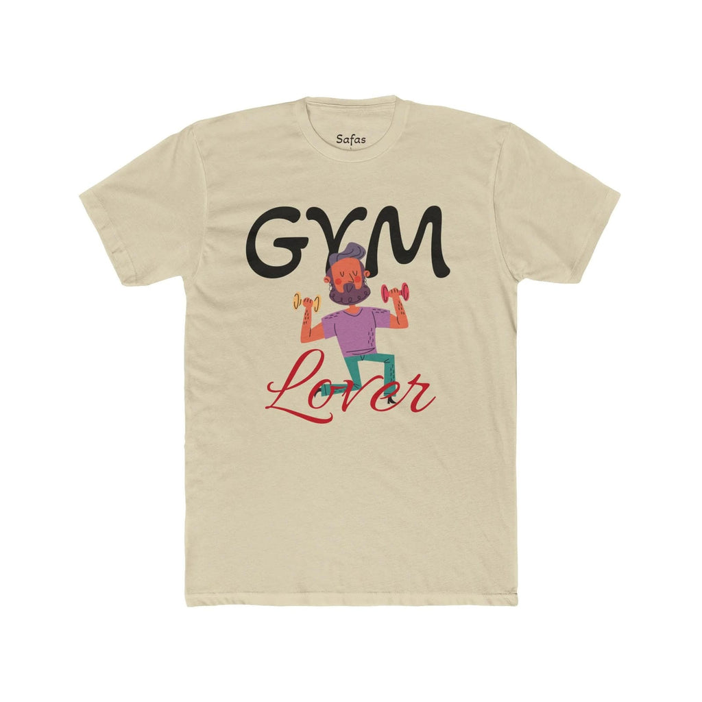 Solid Cream t-shirt with 'Gym Lover' graphic design on a white background