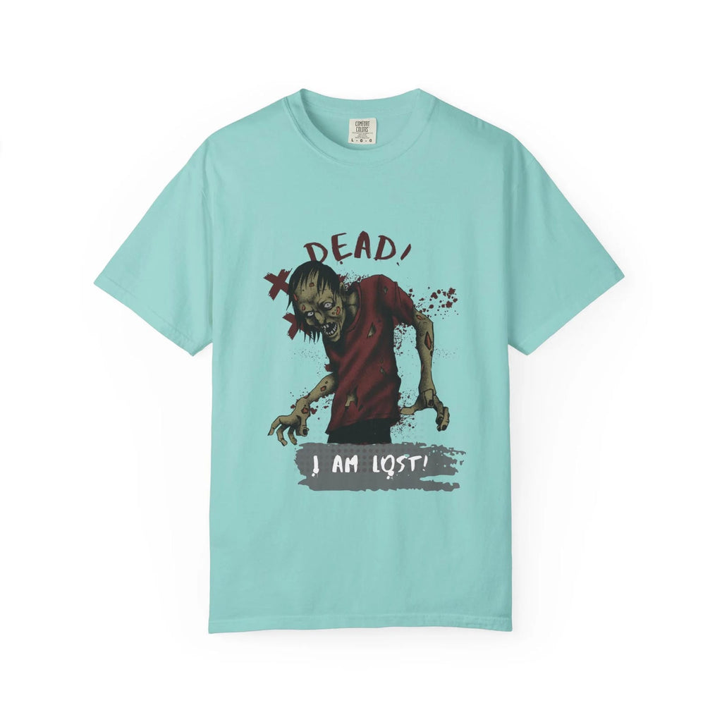 Chalky Mint t-shirt with a zombie graphic and text on a white background