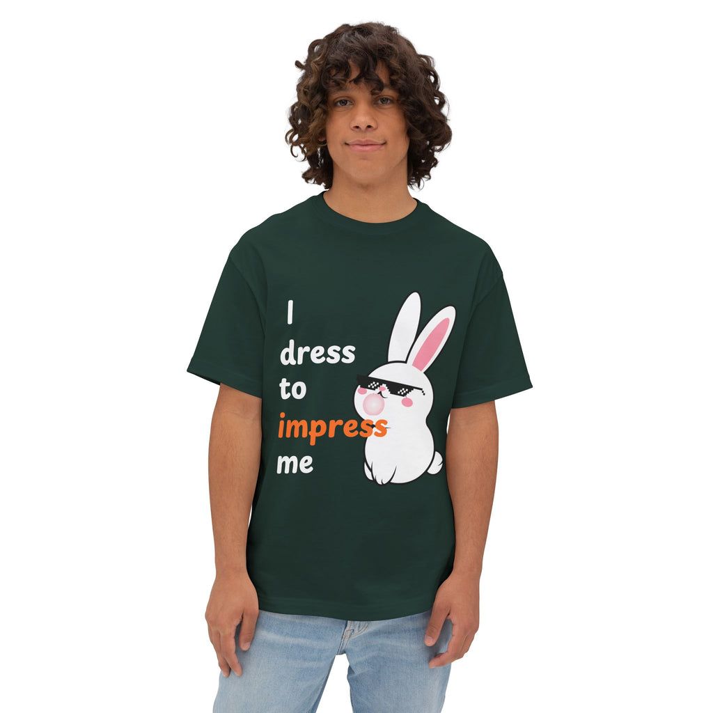 Person wearing a Forest t-shirt with a bunny graphic and text on a white background