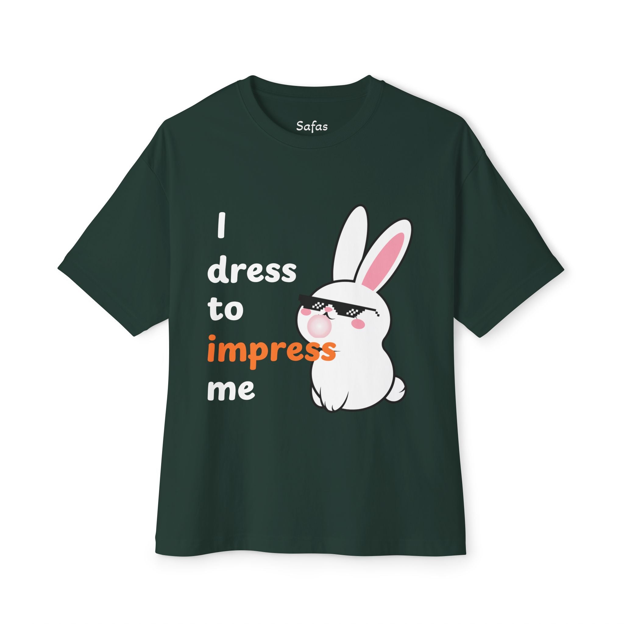 Forest t-shirt with a cartoon rabbit and text on a white background